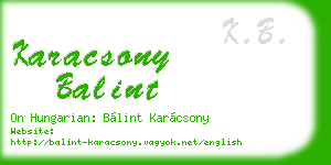 karacsony balint business card