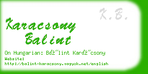 karacsony balint business card